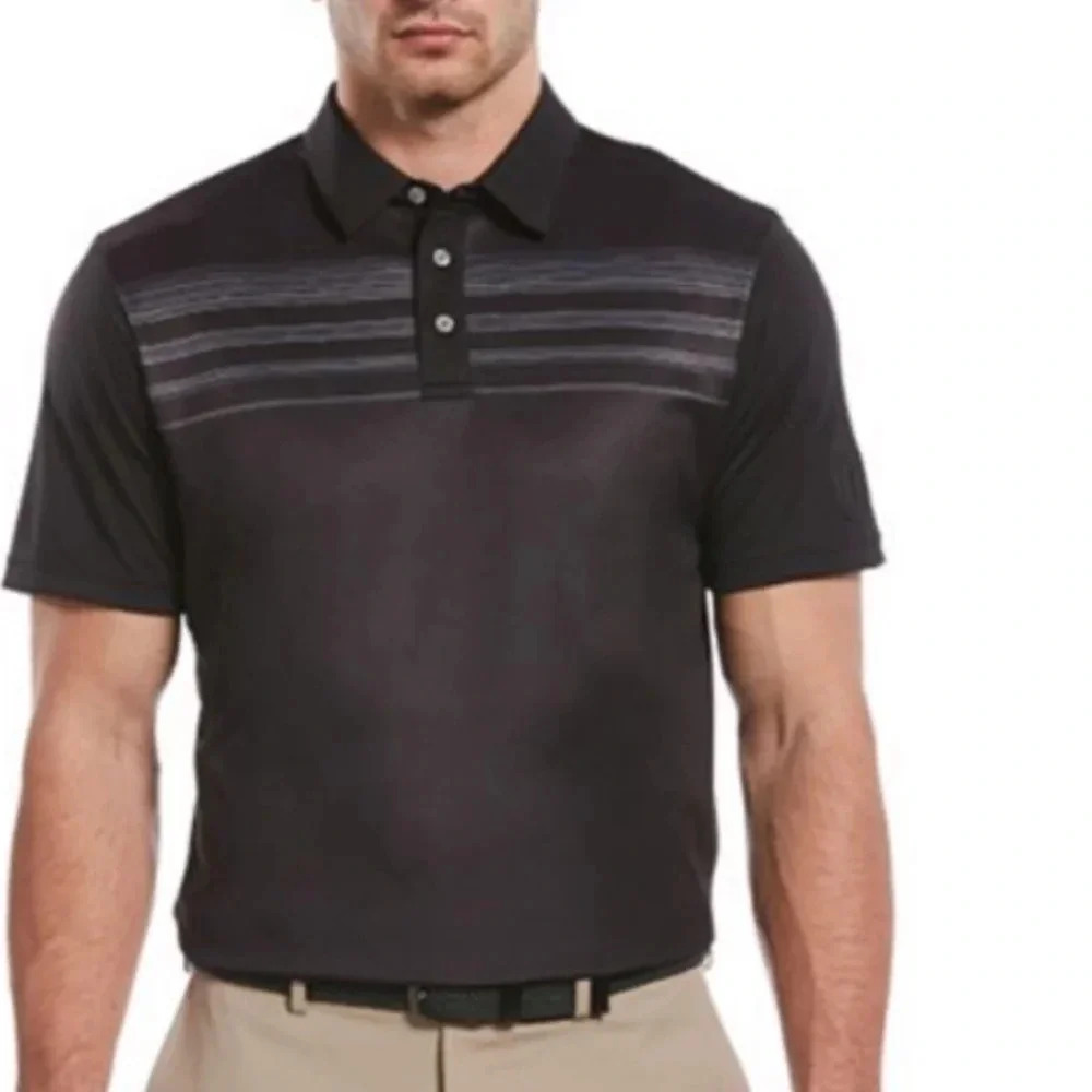 PGA Polo Shirt Tour Golf Black Space-Dyed XXL NWT